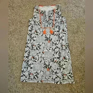 100% Cotton Boden Boho Summer Sleeveless Floral Dress, Size 4
